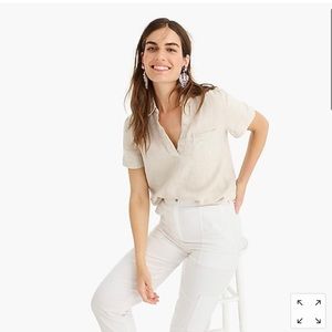 NWT J Crew linen short sleeved blouse